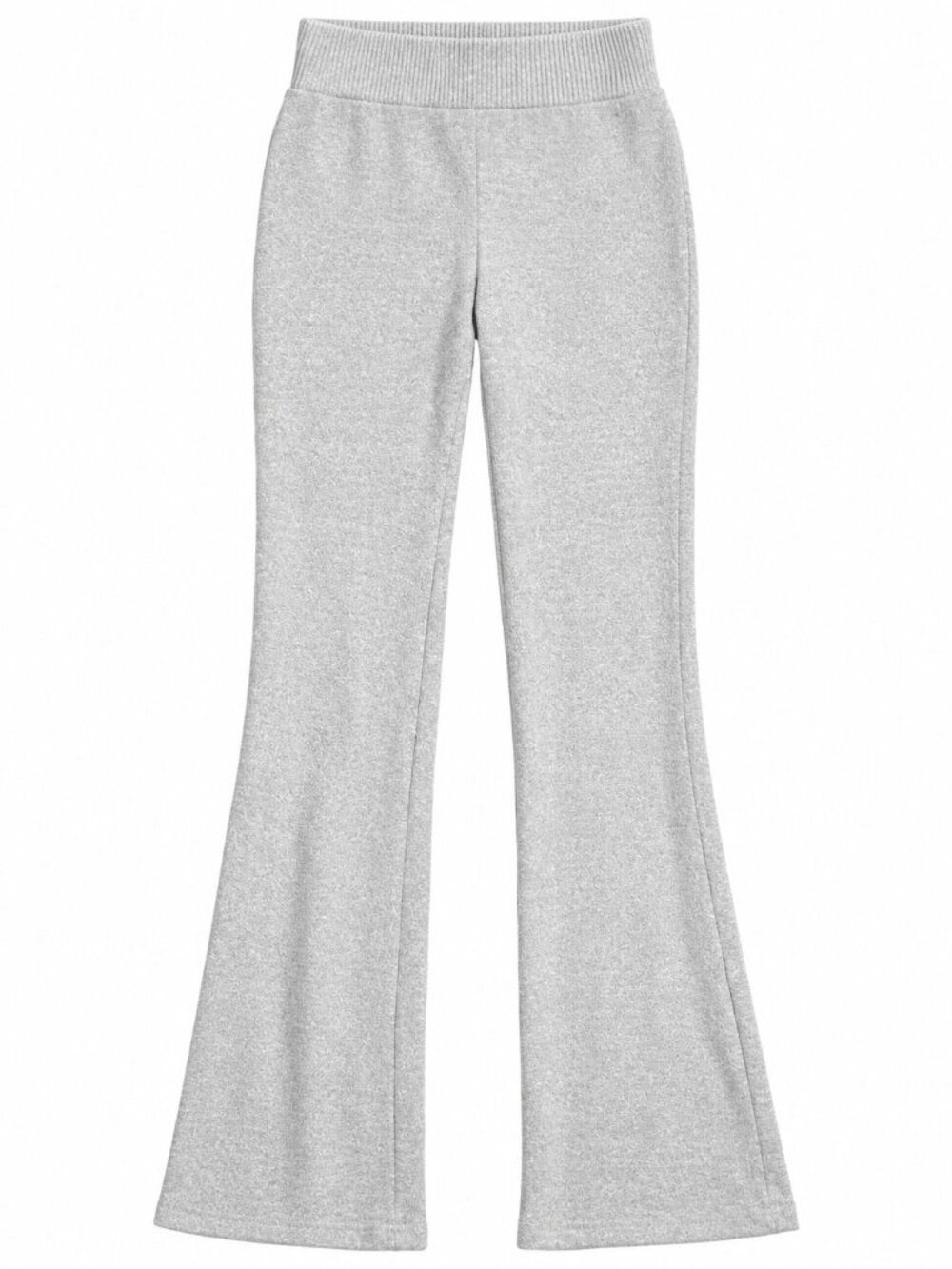 Bird Fashion Gray Flare Pants Size S Ribbed Waist Stretch Knit Y2K Lounge Pants